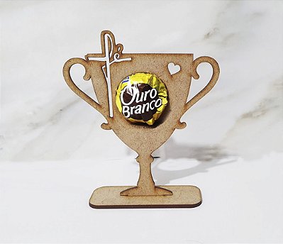 Kit Lembrancinha Porta Bombom Troféu da Fé  Mdf