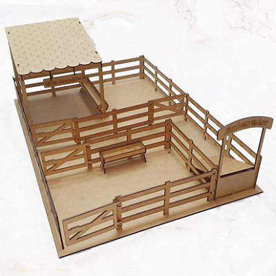 Fazendinha Curral e Decoração Mdf Cru Corte Laser