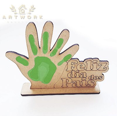 Kit Lembrancinha Mãozinha Escolinha Dia Dos Pais Mdf a partir de 10 unids.