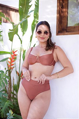 Top Tabata e Tanga Hot Pant Marrom
