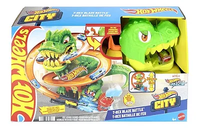 Pista Hot Wheels Lets Race City Batalha T-rex -  Jbm73 Mattel