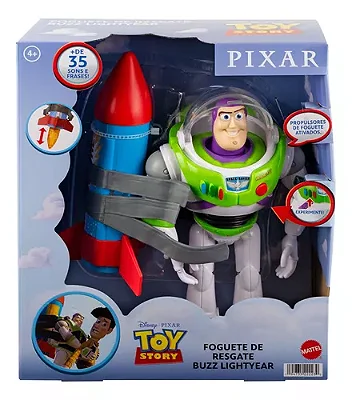 Boneco Buzz Lightyear Toy Story Foguete De Resgate - Hww56 Mattel