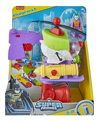 Boneco - Coringa e Robo - Helicóptero De Batalha Imaginext  - HMV09 Mattel