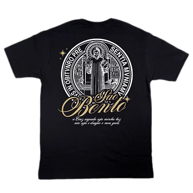 Camiseta Medalhão São Bento - Preto ref 3226