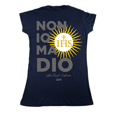 Baby Look São Carlo Acutis - Não eu, mas Deus - Azul Marinho ref 3232