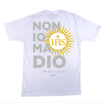 Camiseta São Carlo Acutis - Não eu, mas Deus - Branco ref 3232