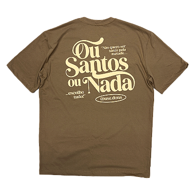 Camiseta Oversized Ou Santos ou Nada - Mocha ref 3201