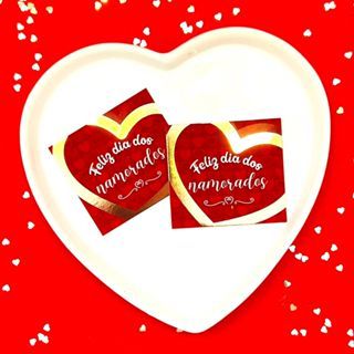 10 Mini Cartões Dourado Dia dos Namorados SEM FURO, Mini Tag para embalagens Feliz Dia dos Namorados