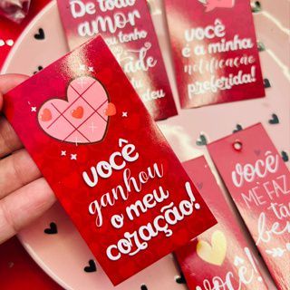 25 Cartões com Frases de Amor "Você Ganhou meu Coração", Tag Namorados, Tag Frases de Amor