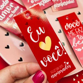 50 Tags de Dia dos Namorados "Eu amo você", Tag para doces, Tag para encomendas