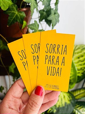 50 Tags Cartão "Sorria para a Vida", Lembrança Setembro Amarelo para Presentes