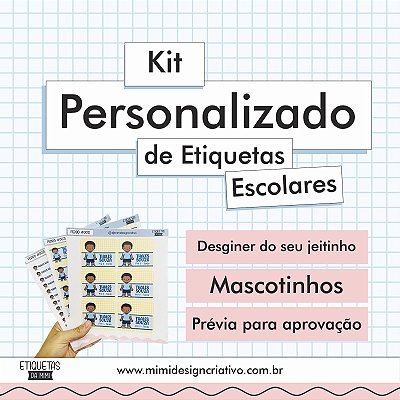 Kit 3 Etiquetas Escolares Menina