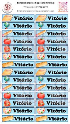 Cartela Etiqueta Adesiva Pequena