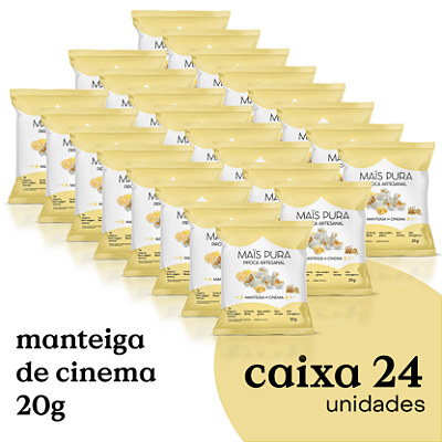 Pipoca Artesanal Mais Pura Manteiga de Cinema 20g (24 unidades)