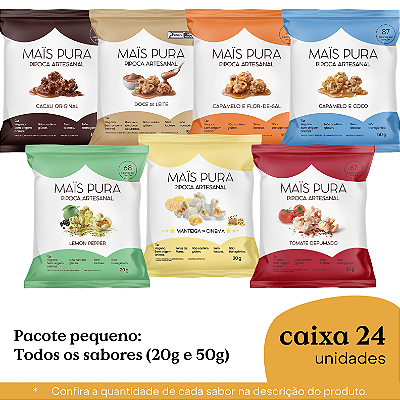 Caixa Sortida Pipocas Pequenas  20g e 50g ( 24 unidades )