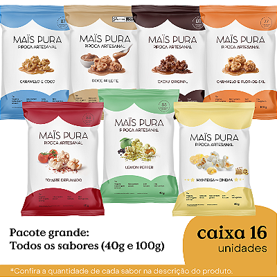 Caixa Sortida Pipocas Grandes 40g e 100g ( 16 unidades )