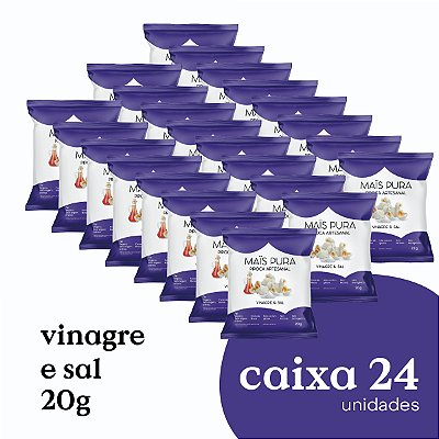 Pipoca Artesanal Mais Pura Vinagre e Sal 20g (24 unidades)