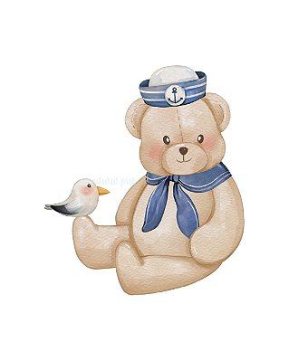 Estampa Digital DTF PuppyArt! Urso Marinheiro