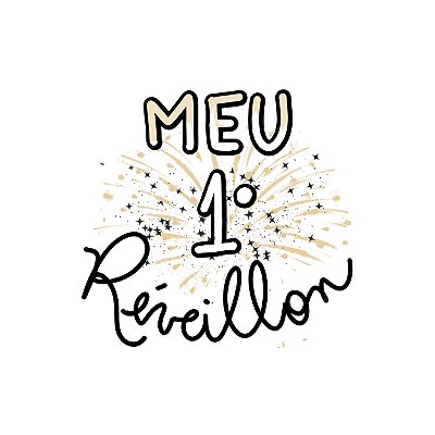 Estampa Digital DTF PuppyArt! Meu 1 reveillon Pandoca