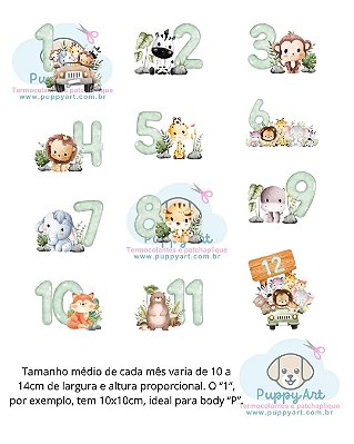 Estampa Digital DTF Mesversário Safari