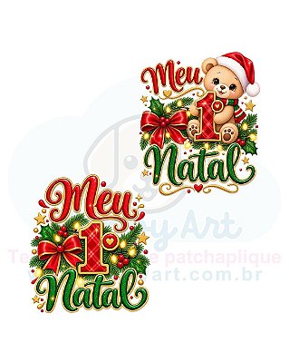Estampa Digital DTF PuppyArt - Meu 1. Natal