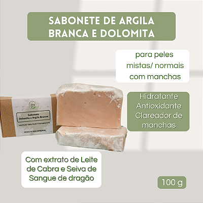 Sabonete de Argila Branca e Dolomita -100gr