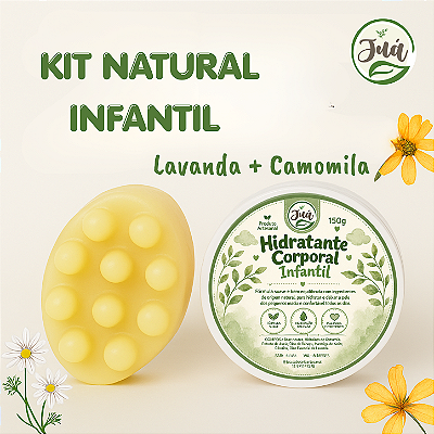 Kit Infantil Natural para dermatite | Sabonete e Hidratante com Lavanda, Calêndula e Camomila – Pele Sensível