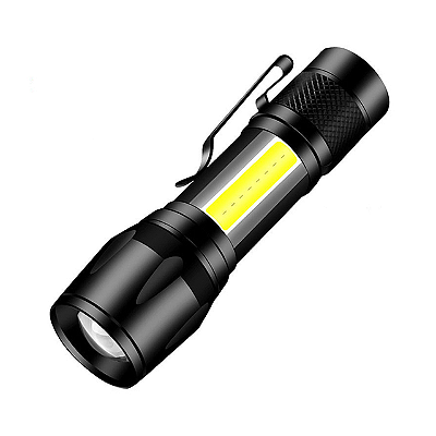 Lanterna Portátil de LED Recarregável com Zoom e 3 modos de iluminação