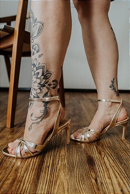 Sandália Gisele | Couro ouro