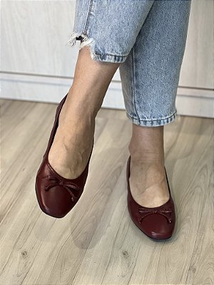 Sapatilha Alice | couro bordô