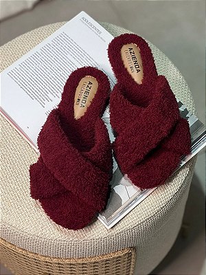 Pantufa Lis | Teddy bordo