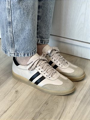Tênis Celine | Couro creme listras pretas