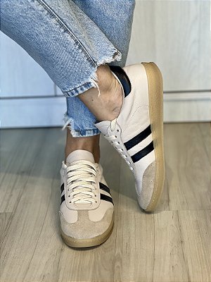 Tênis Celine | Couro creme listras pretas