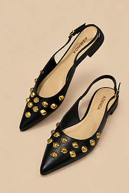 Sapatilha Graci | Couro slingback preto