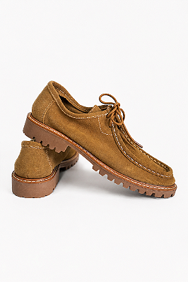 Mocassim Eva | Camurça avelã com cadarço