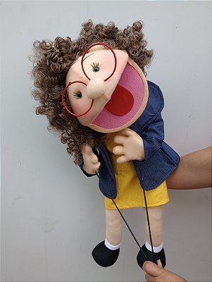 Fantoche mulher com hastes de manipulação