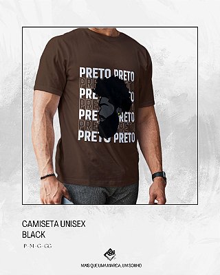 Camiseta masculina Black Rosto