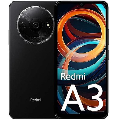 Smartphone Xiaomi Redmi A3 Dual Sim 64GB, 3GB RAM, Tela 6.71" - Preto