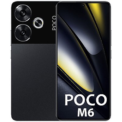Smartphone Xiaomi POCO M6 Dual SIM de 256GB, 8GB RAM, Tela de 6.79 - Preto (Global)