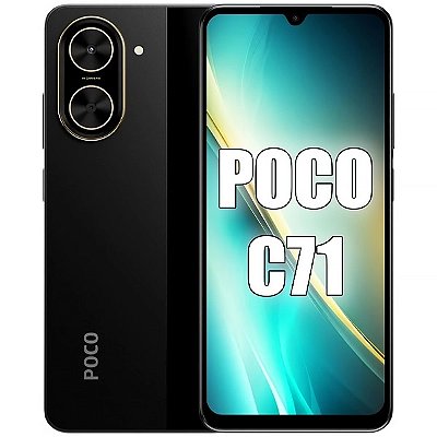 Smartphone Xiaomi POCO C71 Dual SIM de 128GB, 4GB RAM, Tela de 6.88 - Preto (Global)
