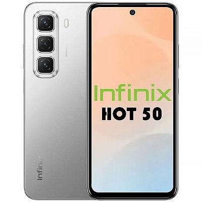 Smartphone Infinix HOT 50 Dual SIM, 256GB, 8GB RAM, Tela de 6.78", Camera 50MP 8MP, NFC - Titanium Grey