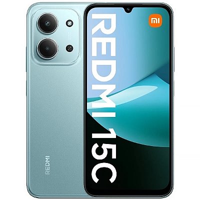 Smartphone Xiaomi Redmi 15C Dual SIM de 128GB, 4GB RAM, Tela de 6.9" - Mint Green (Global)