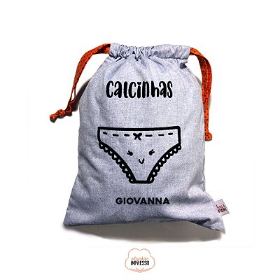 Saquinho organizador personalizado - calcinhas