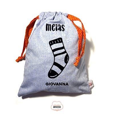 Saquinho organizador personalizado - meias
