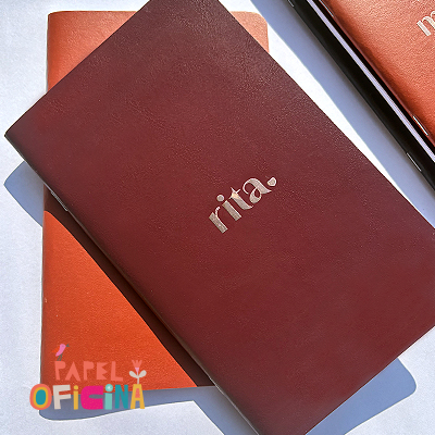 Caderno personalizado pequeno bordô