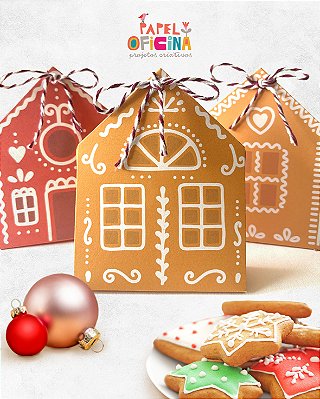 Embalagem Casinha de Natal - 6 unidades