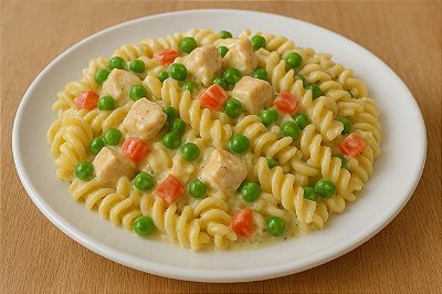 PF Frango com Ervilhas, Fusilli ao Gorgonzola