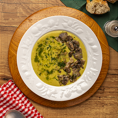 Sopa de Ervilha com Cogumelos Paris