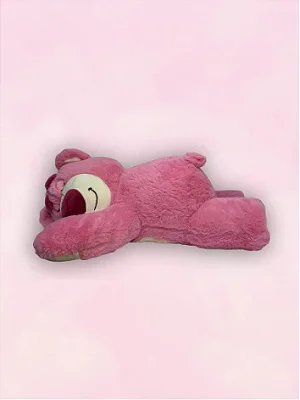 Urso de Pelúcia Dorminhoco Rosa | 36cm ou 62cm | Urso para Dormir e Abraçar
