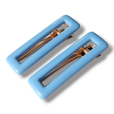 Fivela De Cabelo Retângulo Azul